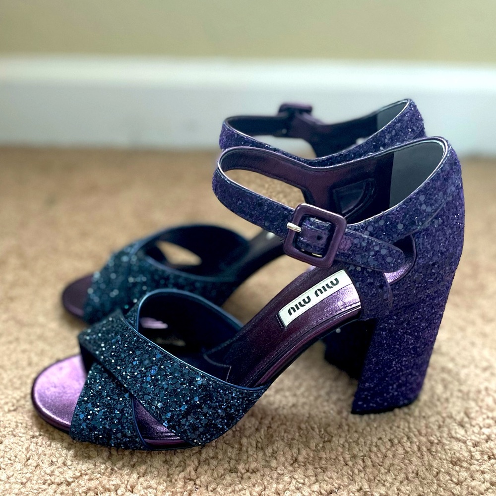 Sparkly Miu Miu Block Heels